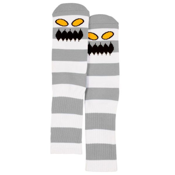 Toy Machine Monster Big Stripe Crew Socks (Grey)
