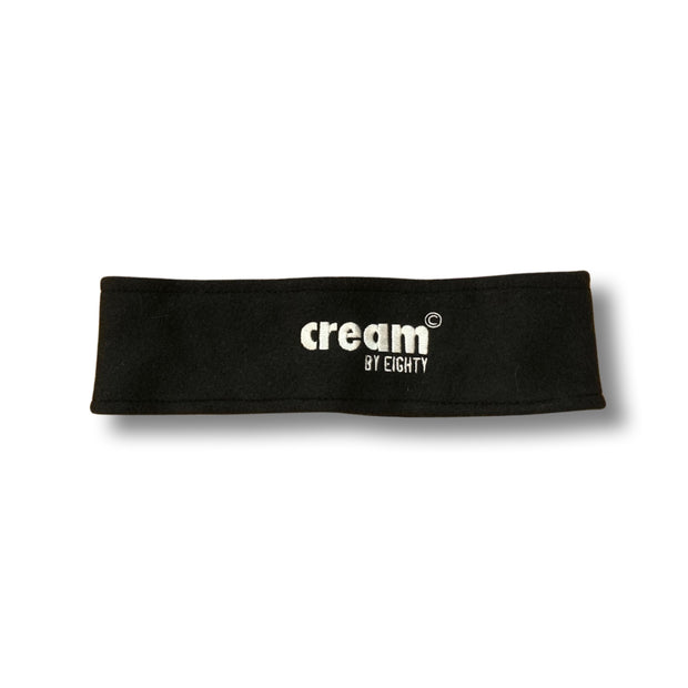 Cream Polar Fleece Headband (Black)