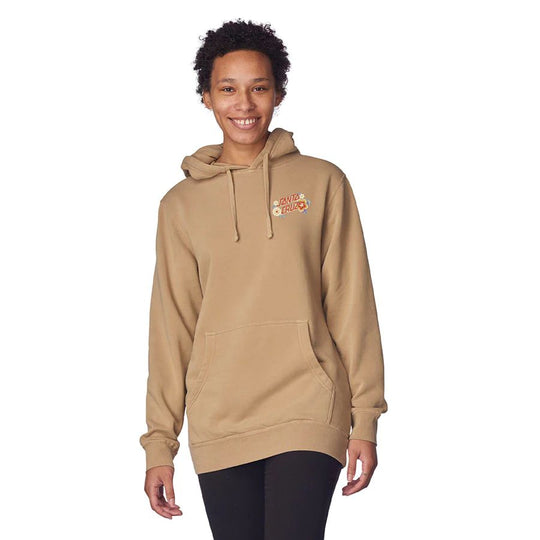 Santa Cruz Women's Free Spirit Floral P/O Hooded Boyfriend Sweatshirt (Sandstone)