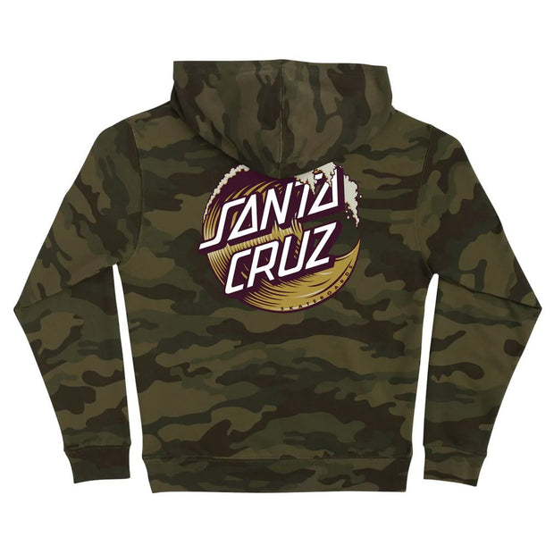 Santa Cruz Youth Wave Dot Hooded Sweatshirt (Forest Camo)