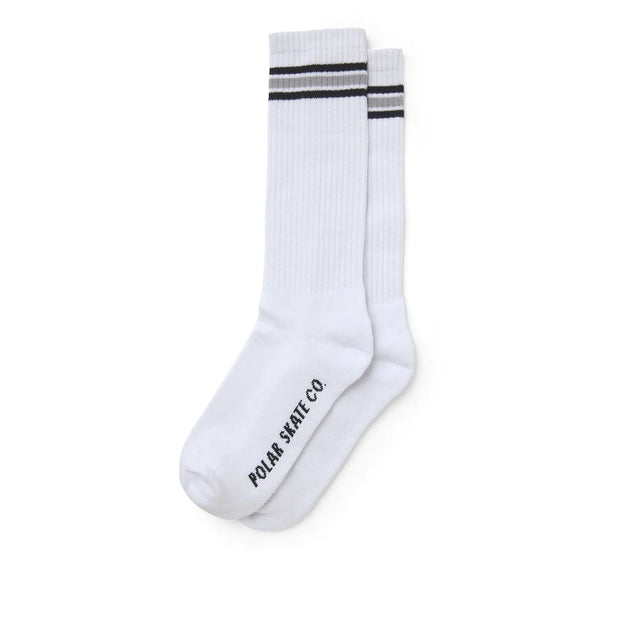 Polar Striped Socks (White/Grey)